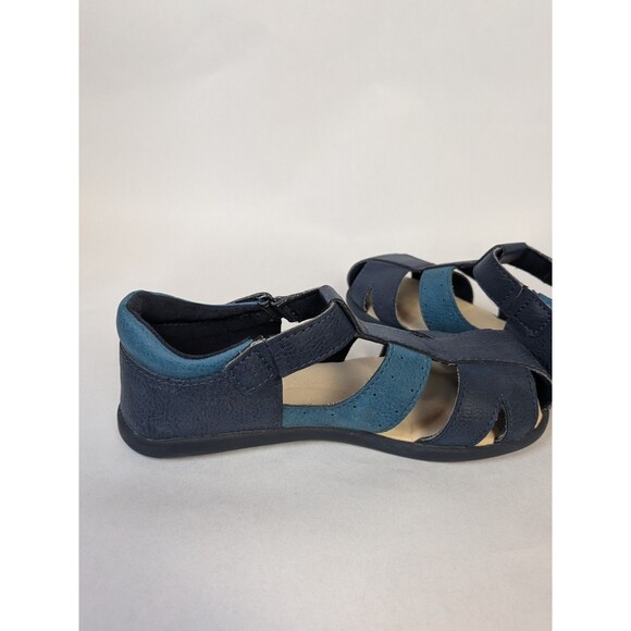 UGG Kylo Toddler Sandals 12 Blue Leather Strappy Breathable Comfort Flat Shoes - Picture 11 of 13